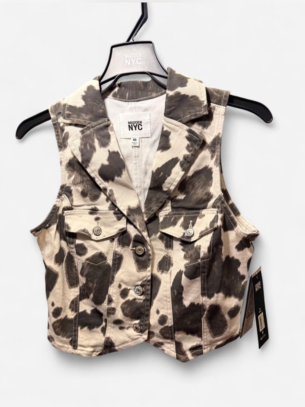 Cow Print Western Vest